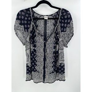 Bila women’s blue and white boho blouse. Size XL.